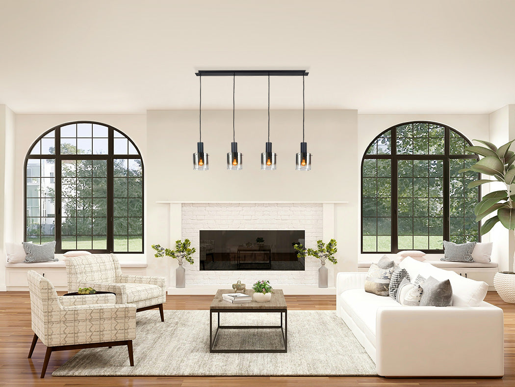 
Venize Designer Pendant Light, 4-Light - Black