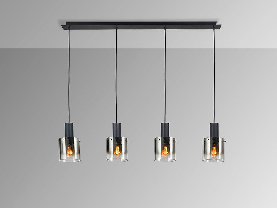 
Suspension design « Venize » à 4 lumières - Noir