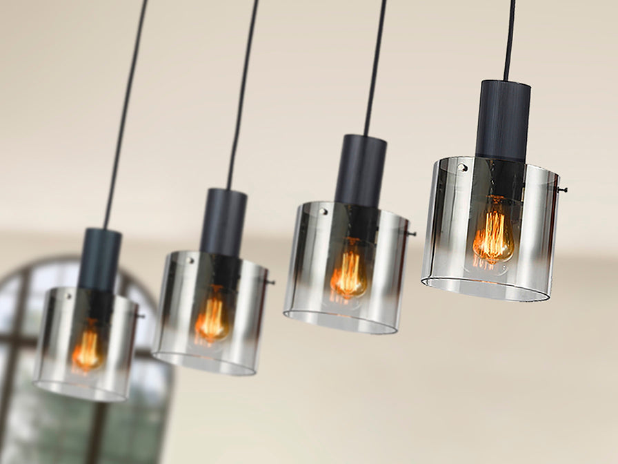 
Suspension design « Venize » à 4 lumières - Noir