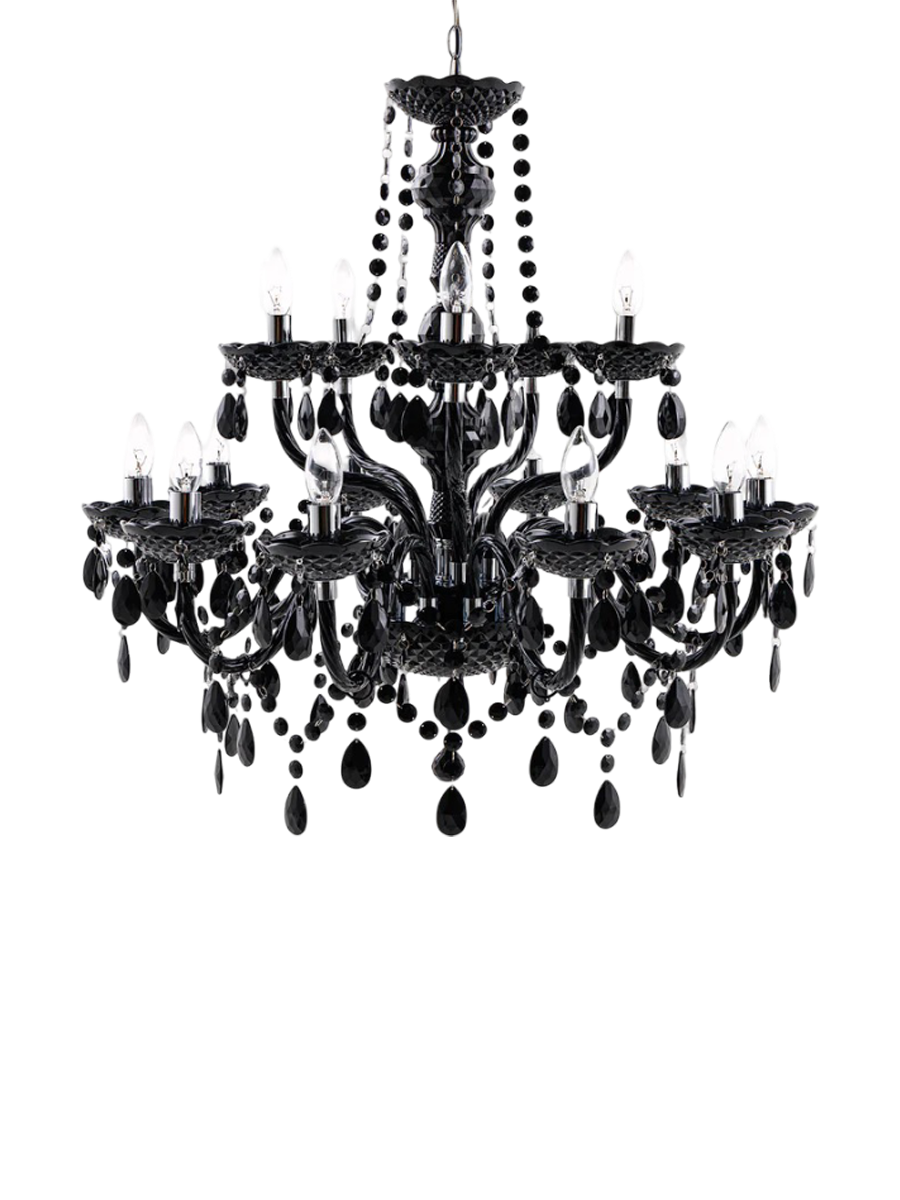 
Large Chandelier "Diamonds" 15-light - Black