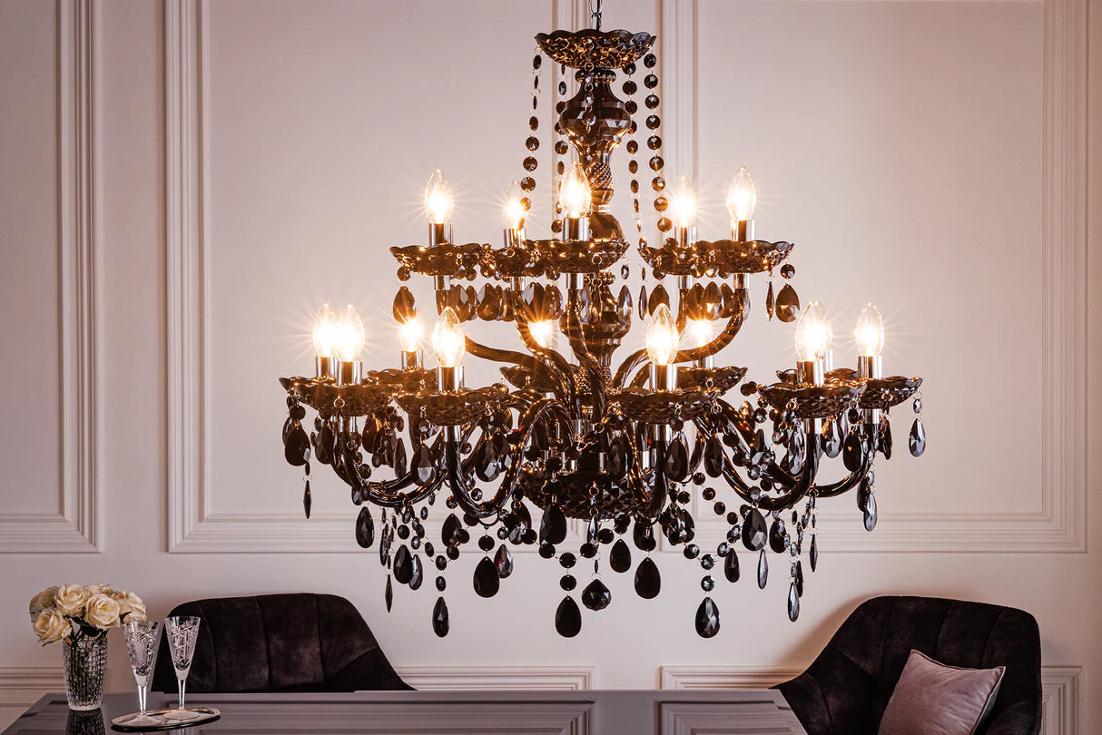 
Large Chandelier "Diamonds" 15-light - Black