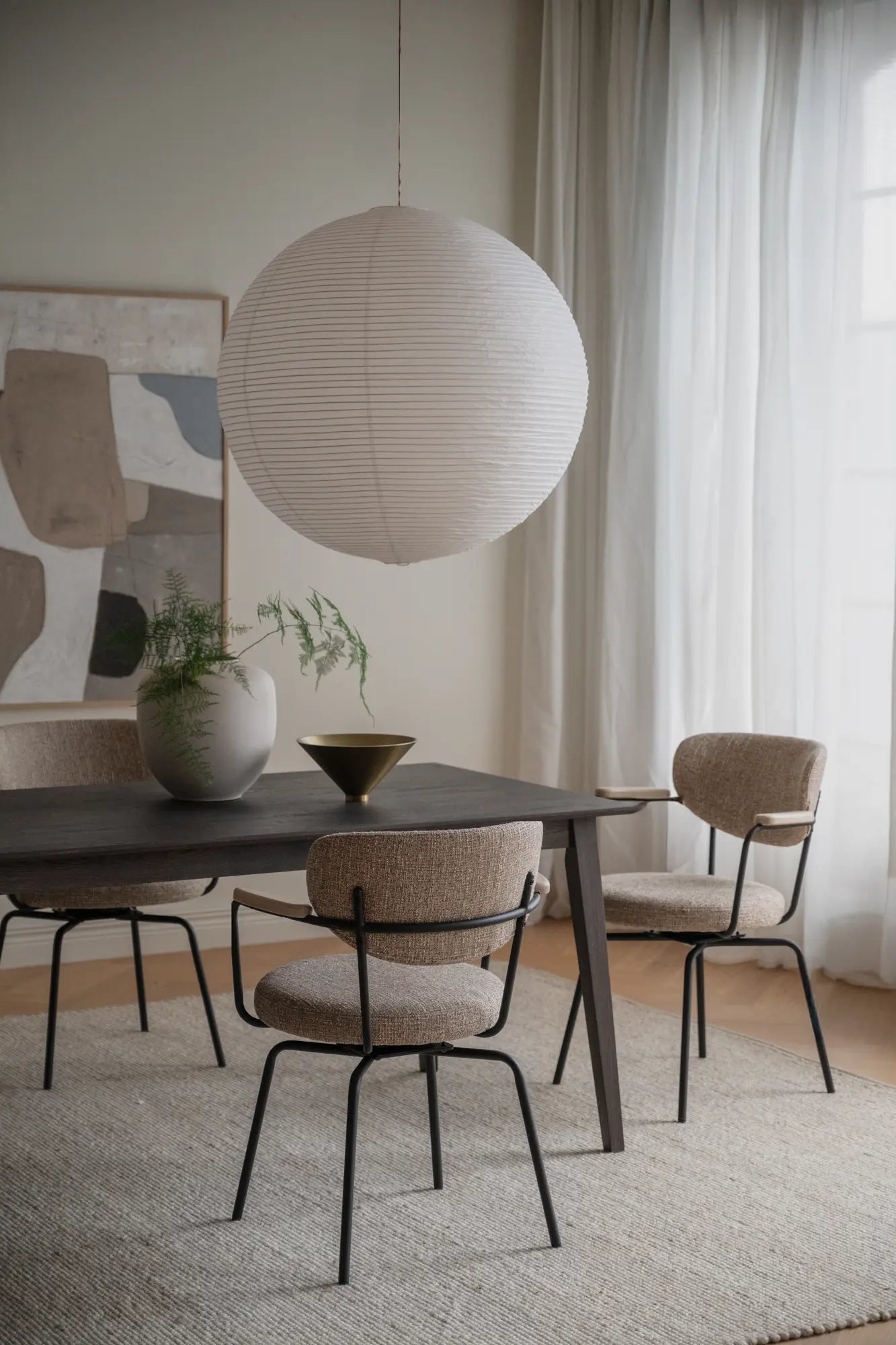 
360° Swivel Designer Armchair "Merrick" - Beige / Black