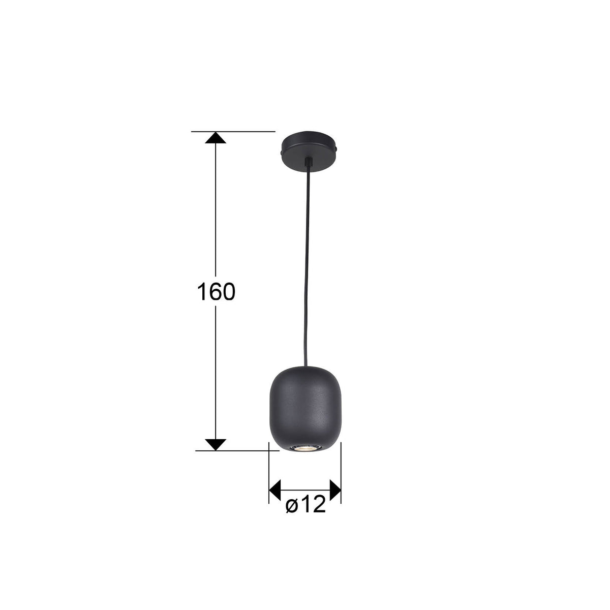 
Lampe suspendue design « Nimes », noire, à 1 ampoule