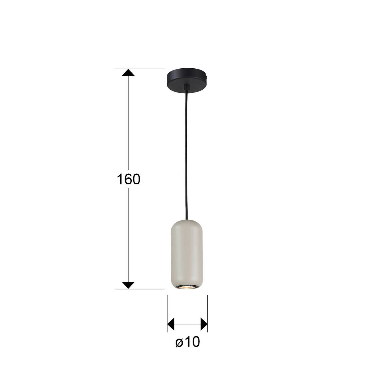 
Suspension design « Nimes », gris clair, 1 lumière