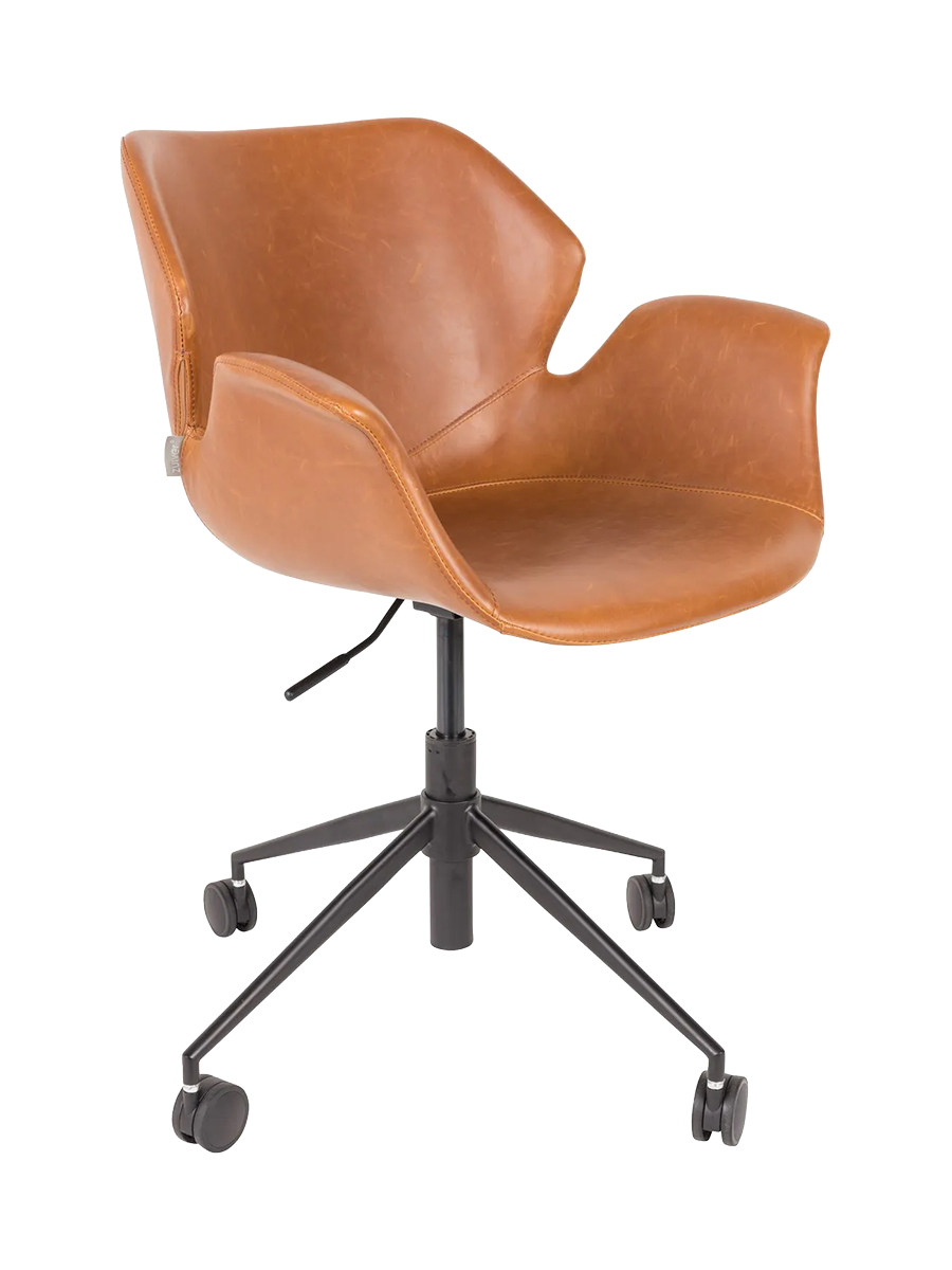 
Chaise de bureau design « Nikki All » - Similicuir marron