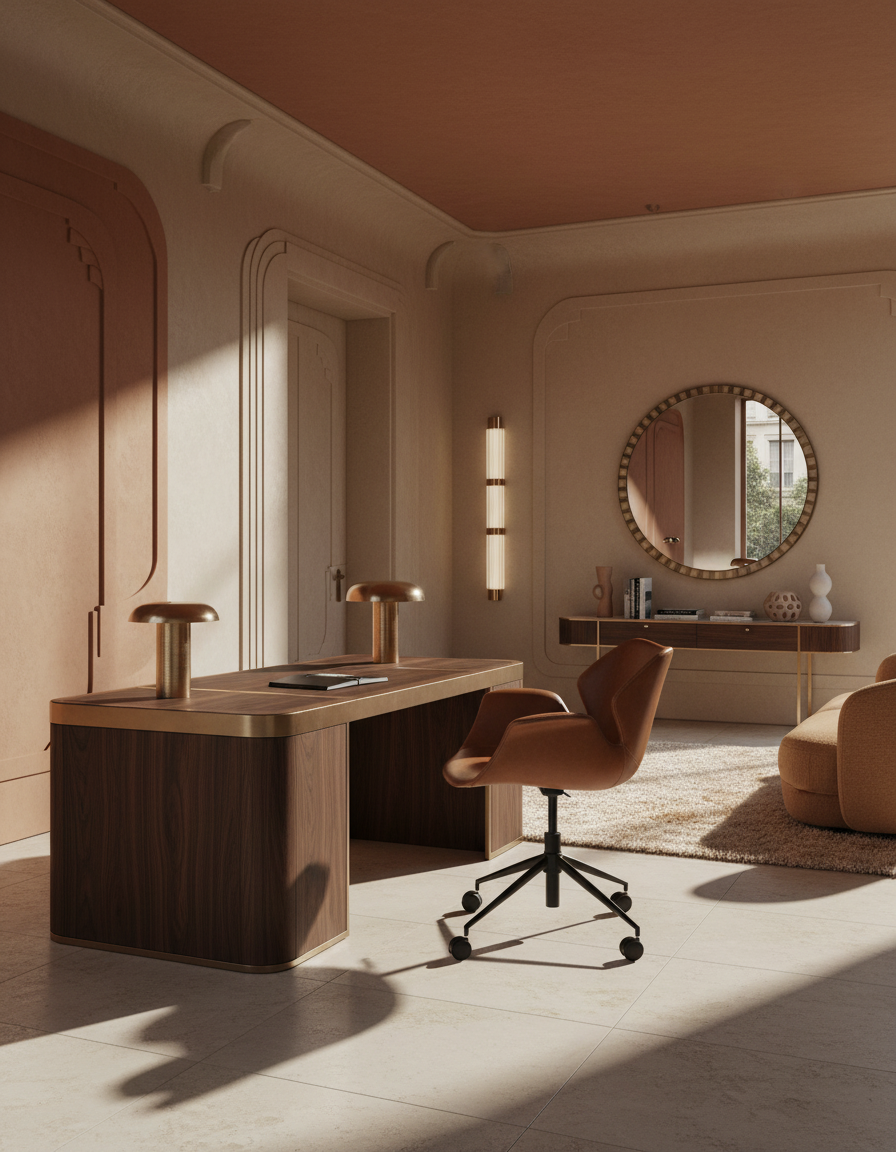 
Chaise de bureau design « Nikki All » - Similicuir marron