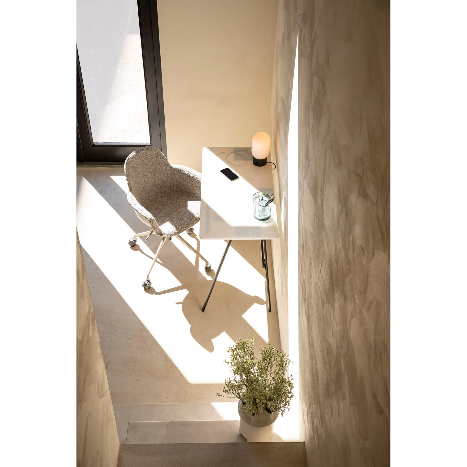 
Fauteuil de bureau design « Albert Kuip » avec accoudoirs - Taupe