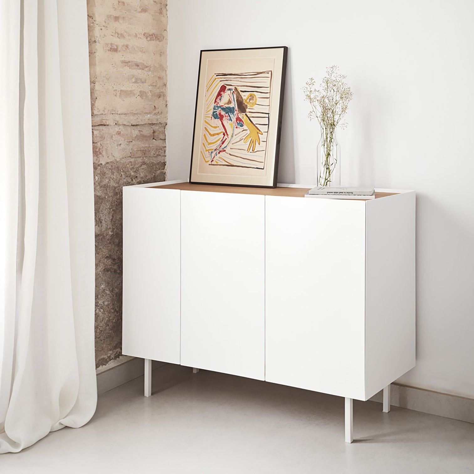
Design Sideboard „Arista“ - 3-türig - Weiss