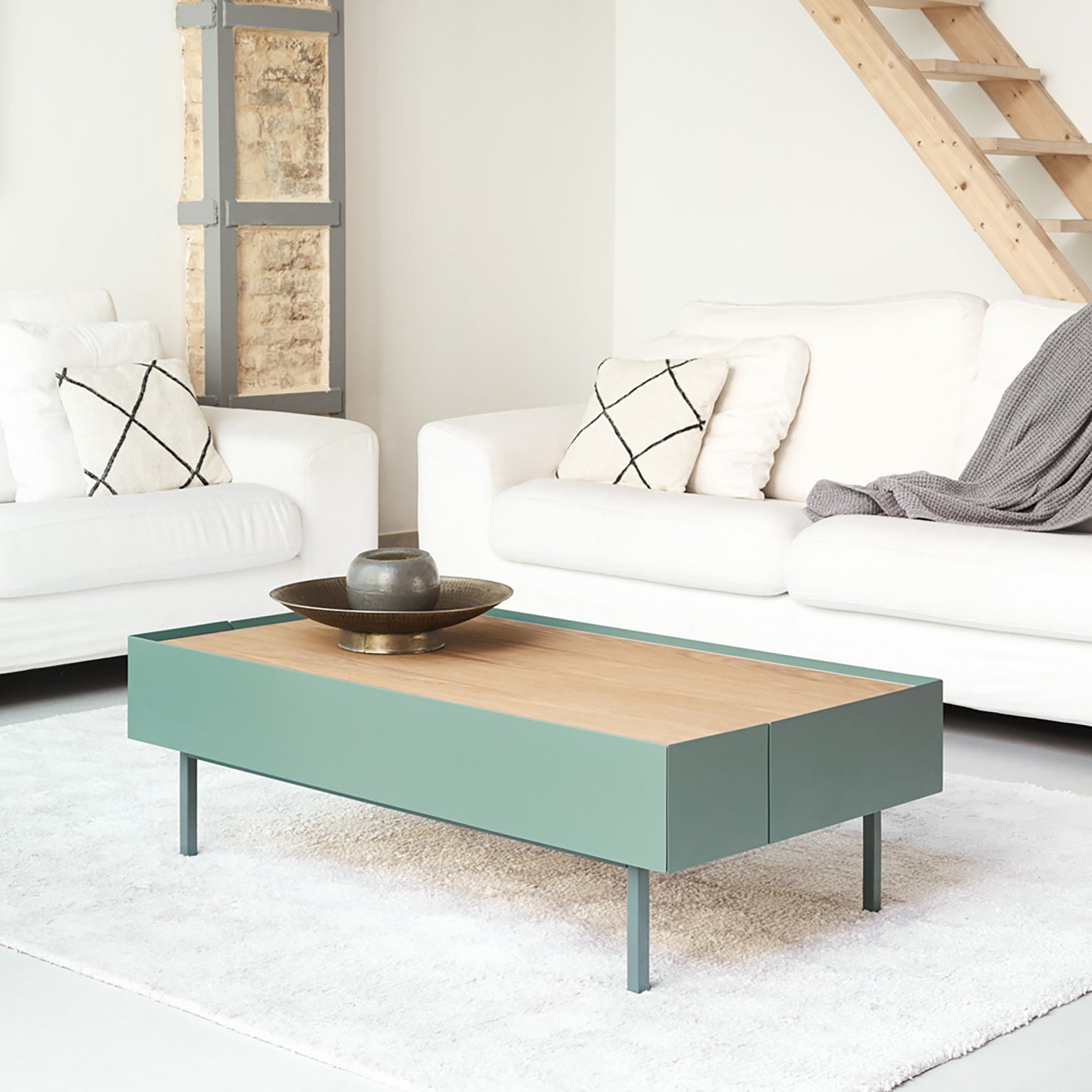 
Design Couchtisch „Arista“ - 110 x 60 cm - Grün