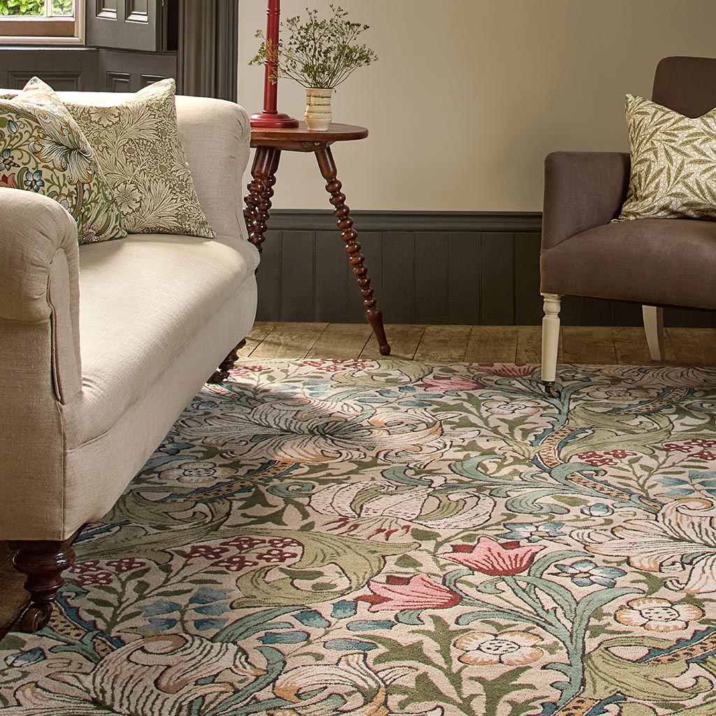 
Tapis design « Golden Lily » - tufté main, 100 % pure laine vierge - 140 x 200 cm