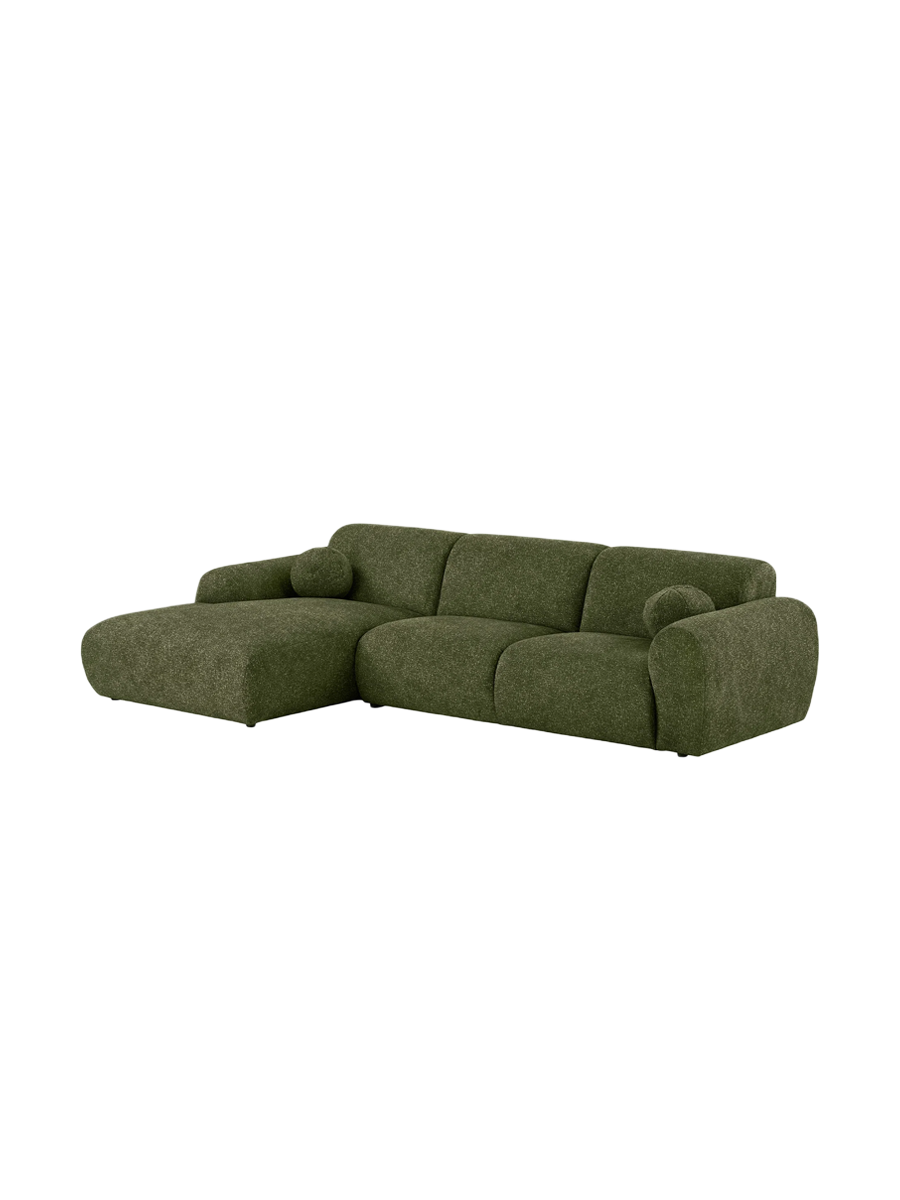 
Divano angolare di design a 4 posti «Clyde» - Link / Verde oliva