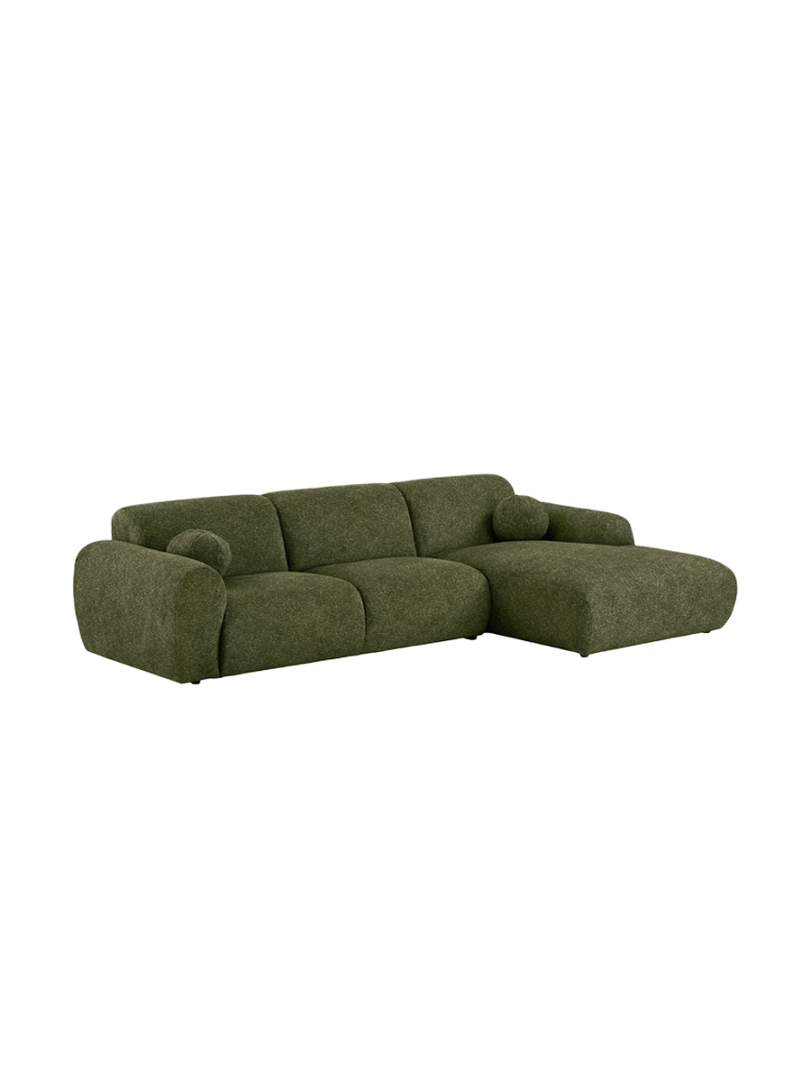 
Divano angolare di design a 4 posti «Clyde» - Destra / Verde oliva