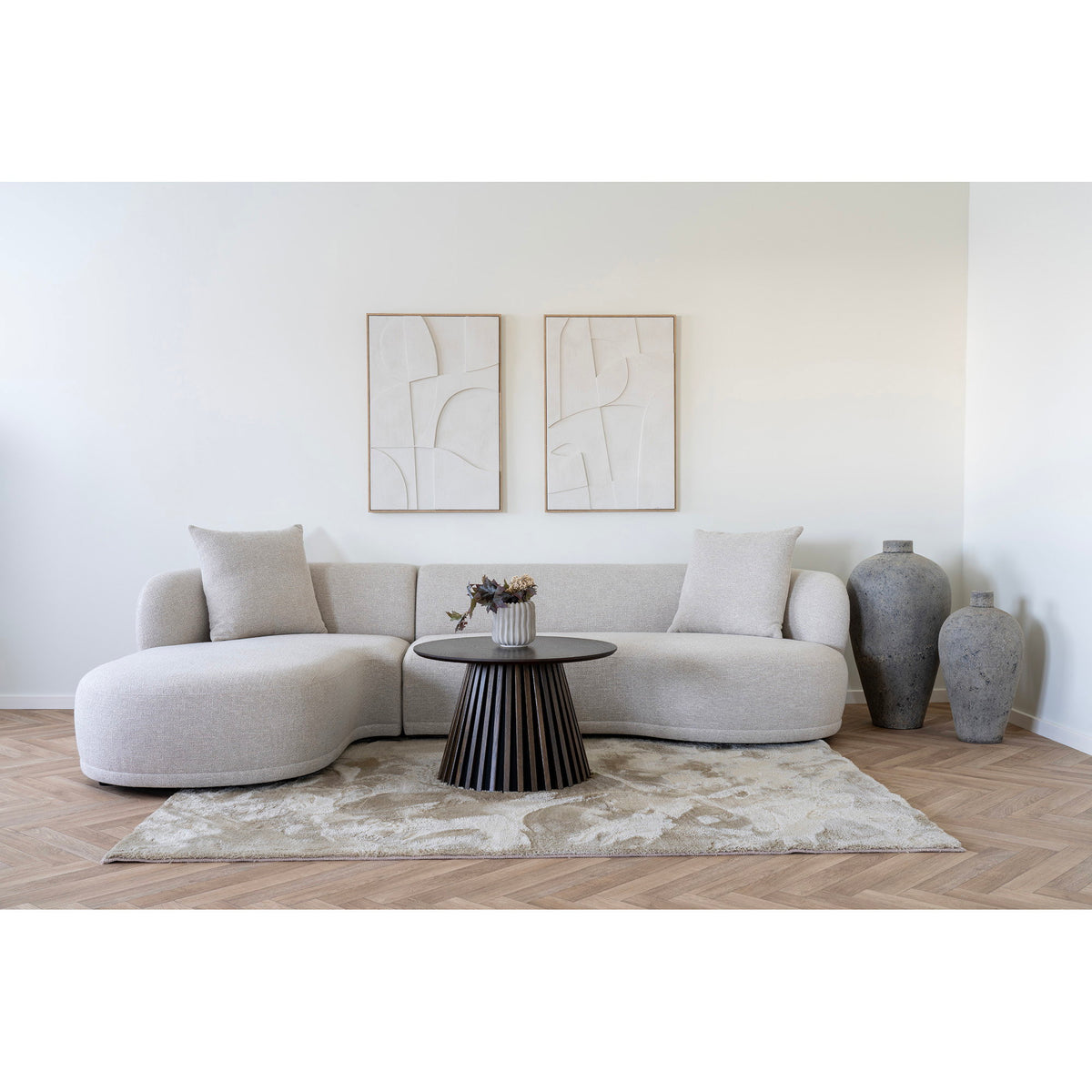 
Canapé d’angle design 4 places « Kingston » - Liens / Sable