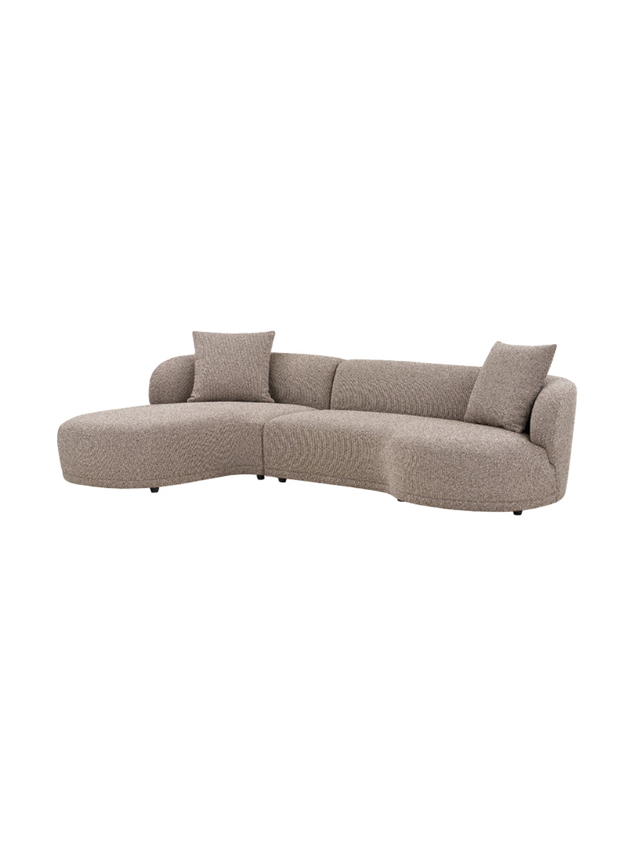 
Canapé d’angle design 4 places « Kingston » - Liens / Taupe