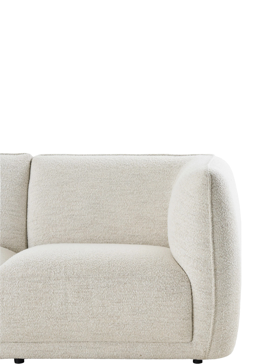 
Canapé d’angle design 4 places « Noory » - Liens / Blanc cassé