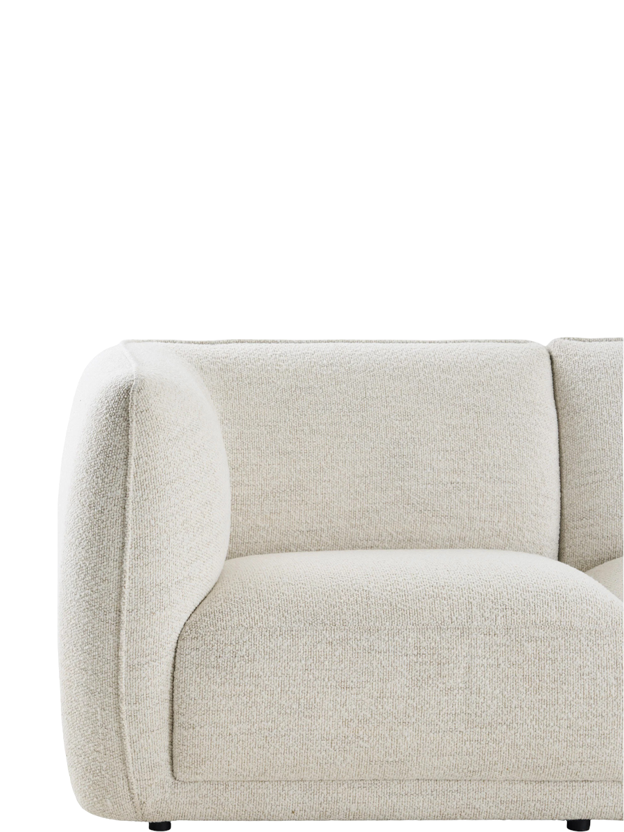 
Canapé d’angle design 4 places « Noory » - Droite / Blanc cassé