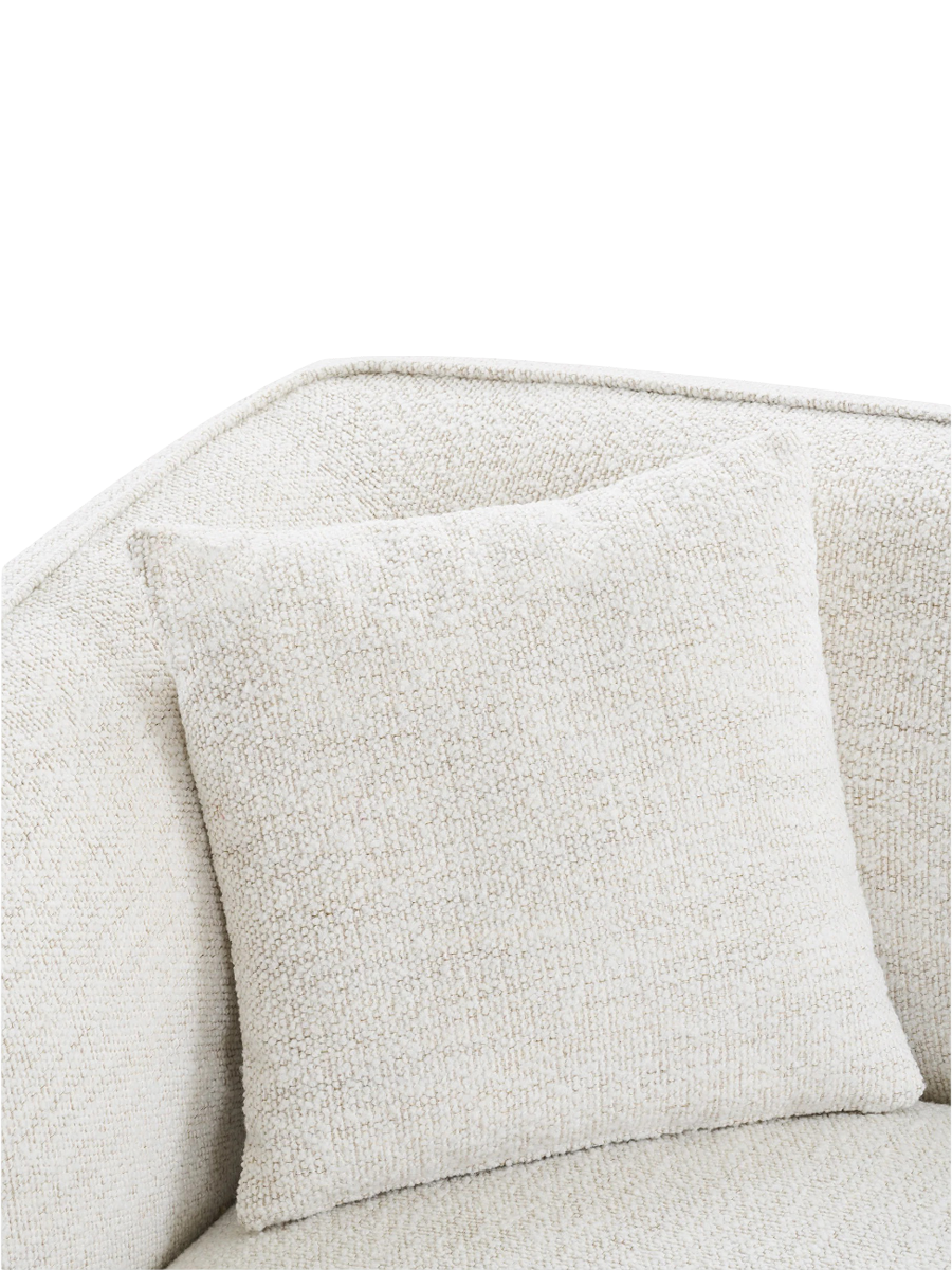 
Canapé d’angle design 4 places « Noory » - Droite / Blanc cassé