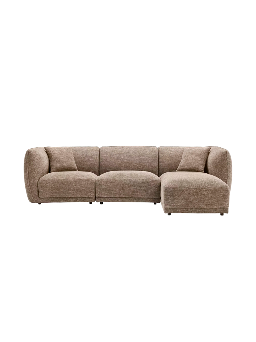 
Divano angolare di design a 4 posti «Noory» - Destra / Braun