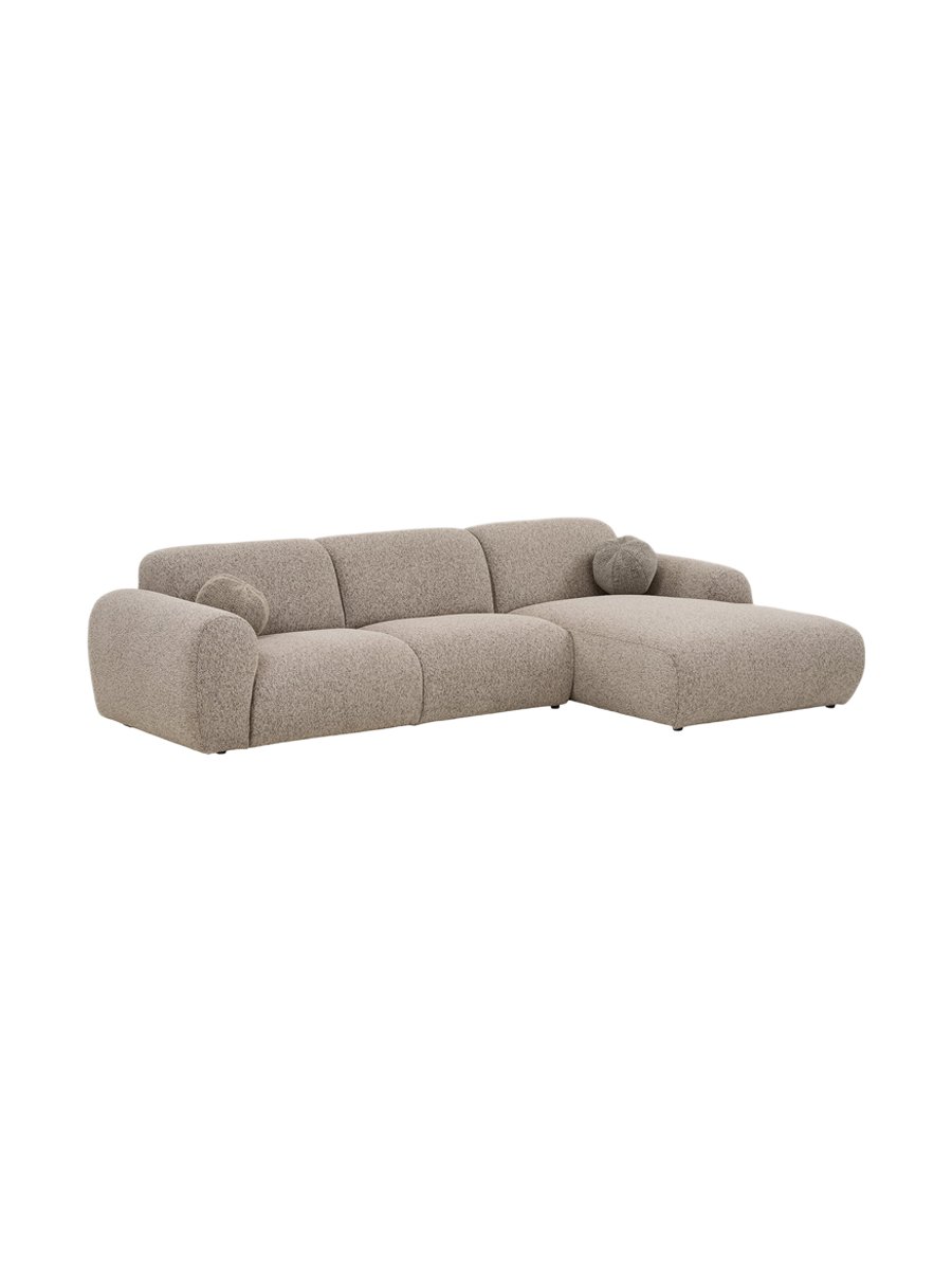 
Canapé d’angle design 4 places « Clyde » - Droite / Pierre
