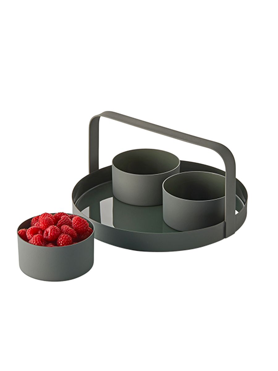 
4-teiliges Design Snack-Tablett „Clara“ mit drei Schalen