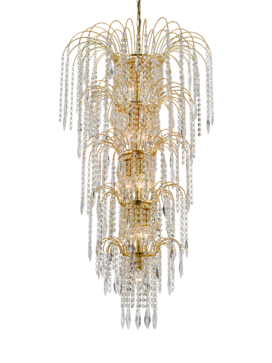 
Exklusiver, dimmbarer Kronleuchter „Waterfall“ - Gold
