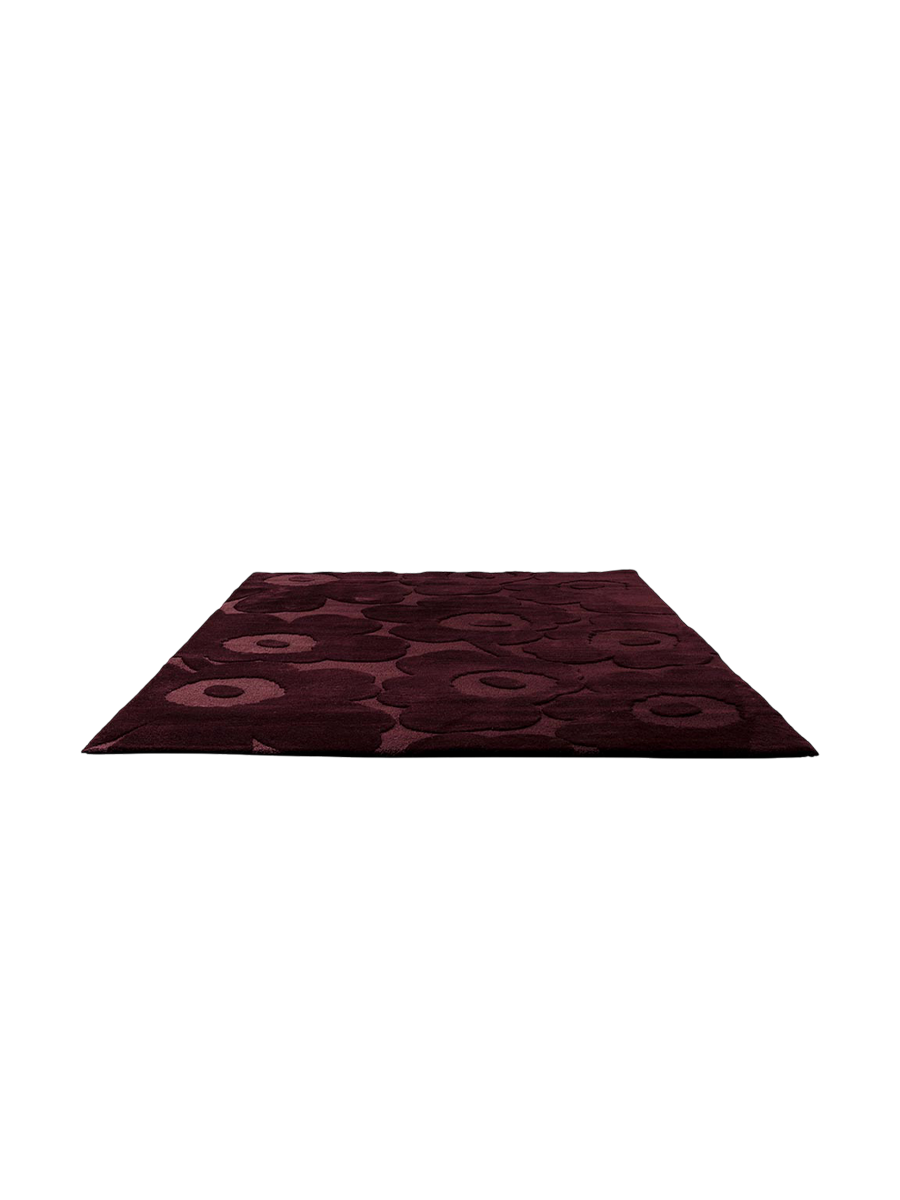 
Tapis design tufté main « Unikko Burgundy » 100 % laine, différentes tailles - 170 x 240 cm