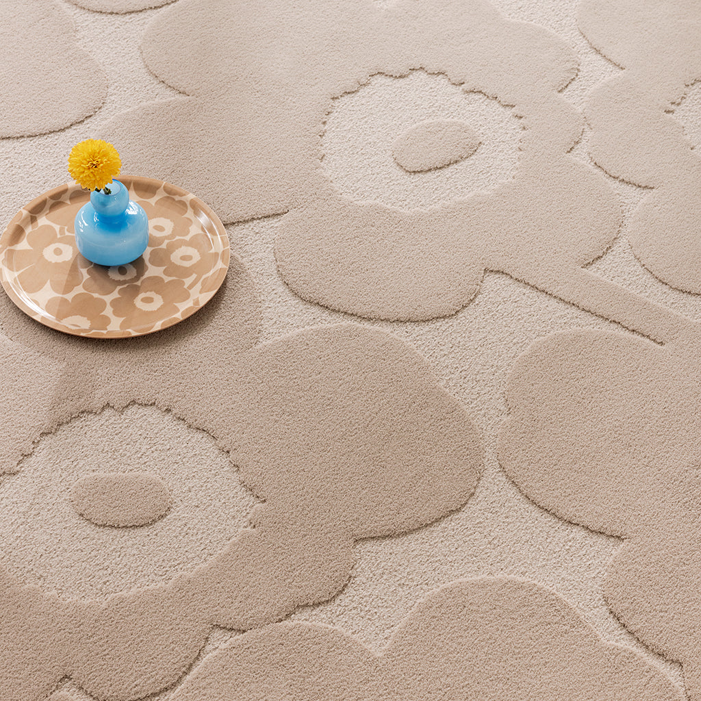 
Tapis design tufté main « Unikko Beige » 100 % laine, différentes tailles - 140 x 200 cm