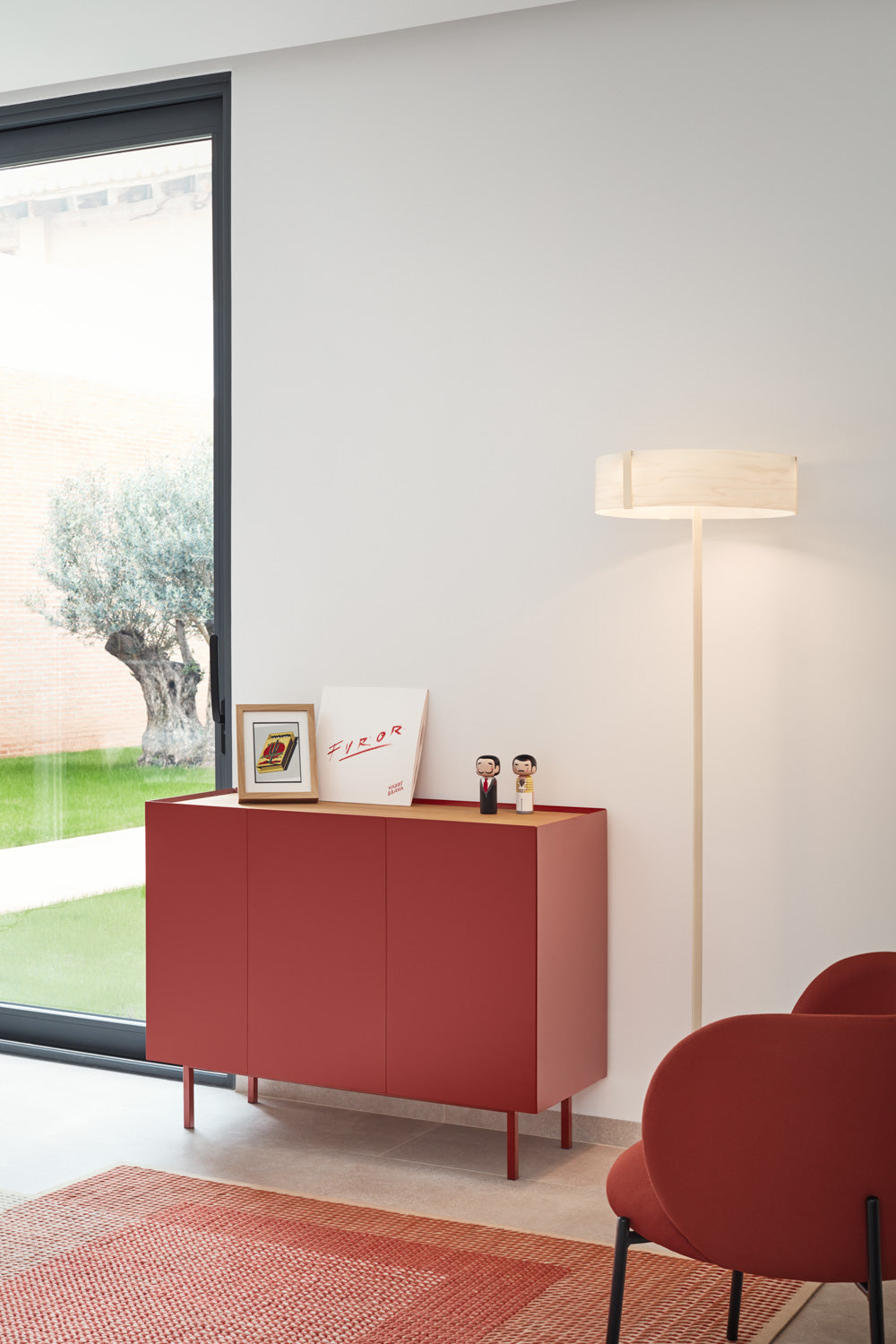 
Design Sideboard „Arista“ - 3-türig - Bordeaux