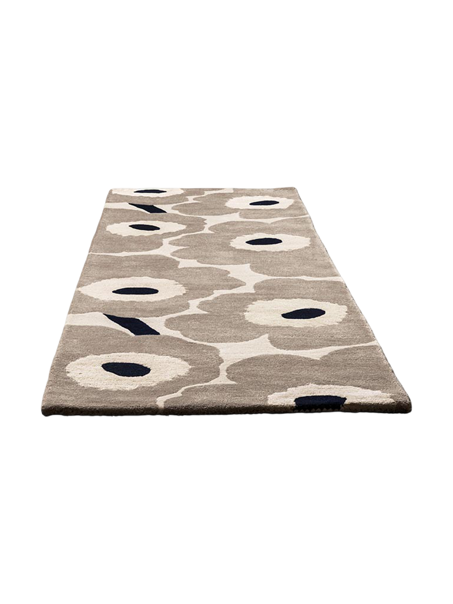 
Handgetufteter Designer Läufer „Unikko Greige“ aus 100% Wolle, verschiedene Grössen - 70 x 245 cm