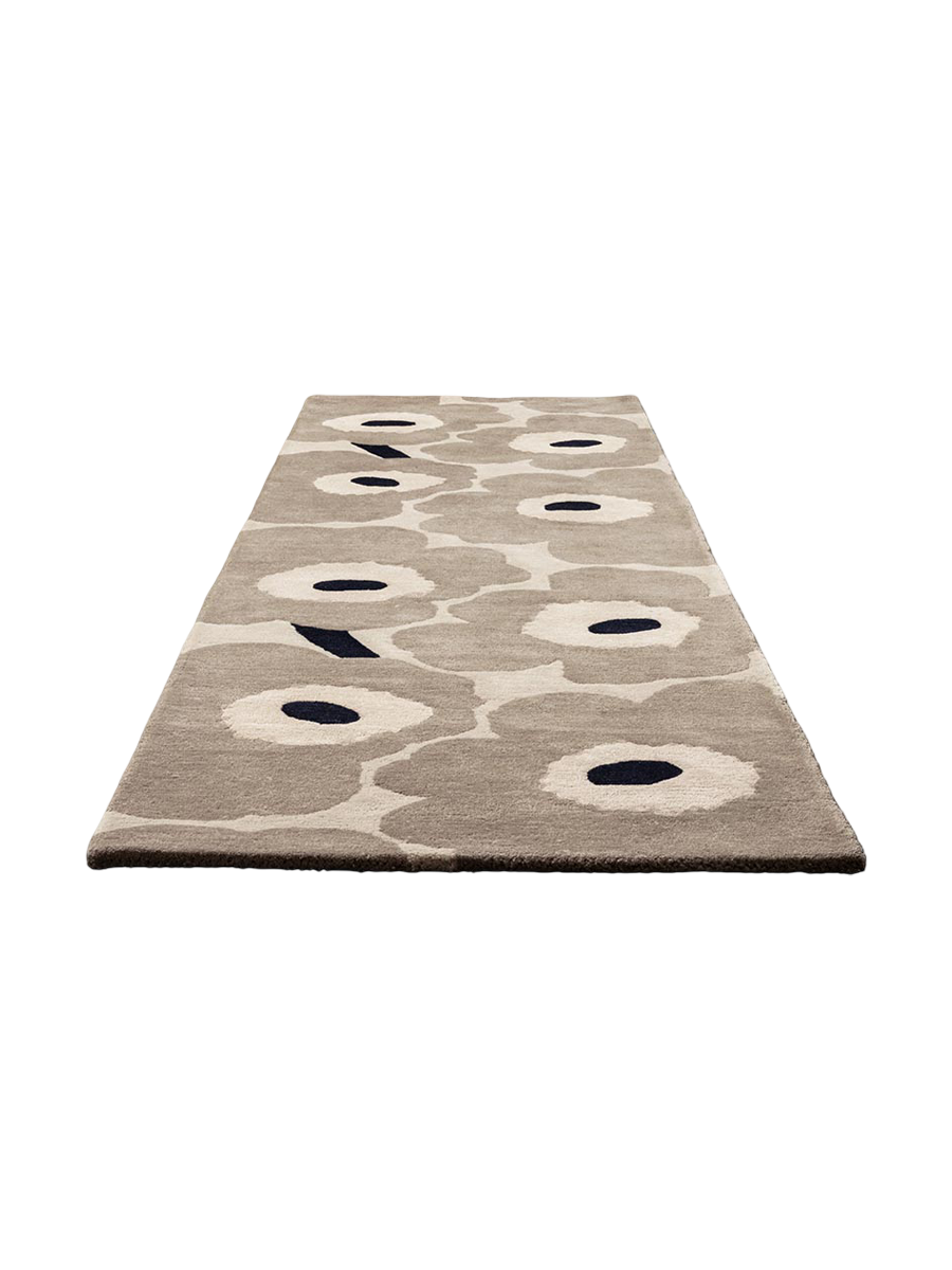 
Handgetufteter Designer Läufer „Unikko Greige“ aus 100% Wolle, verschiedene Grössen - 80 x 300 cm