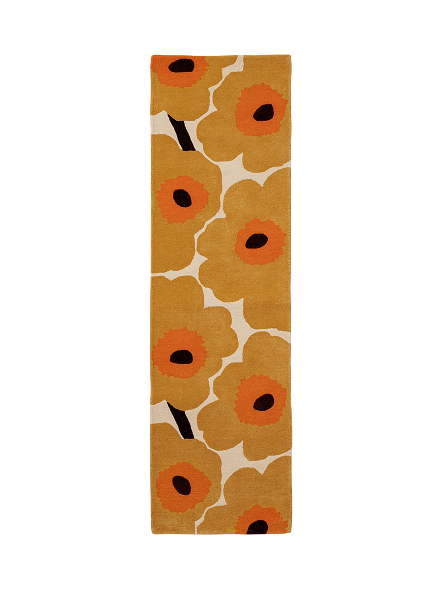 
Handgetufteter Designer Läufer „Unikko Honey“ aus 100% Wolle, verschiedene Grössen - 70 x 245 cm
