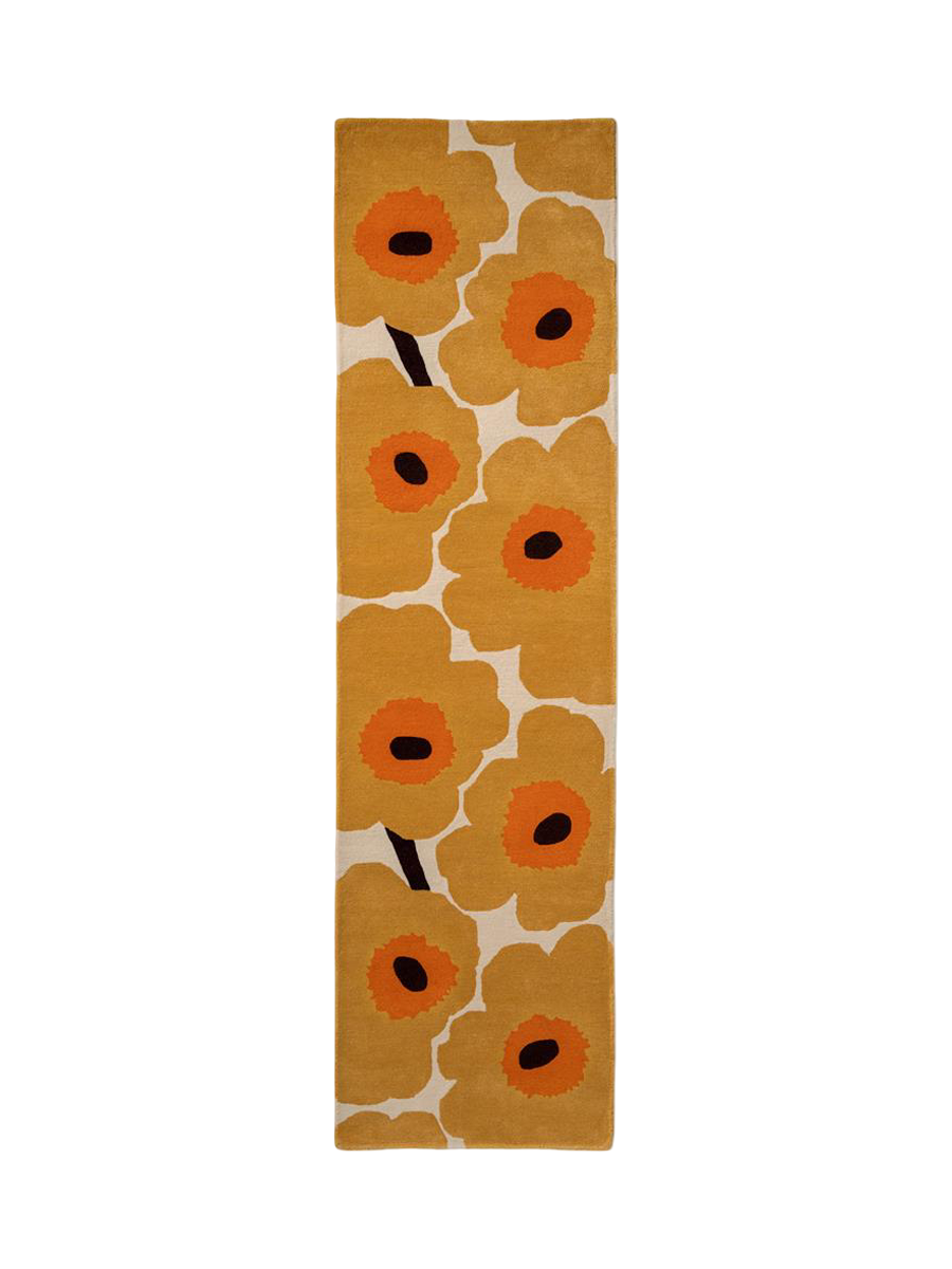 
Handgetufteter Designer Läufer „Unikko Honey“ aus 100% Wolle, verschiedene Grössen - 80 x 300 cm