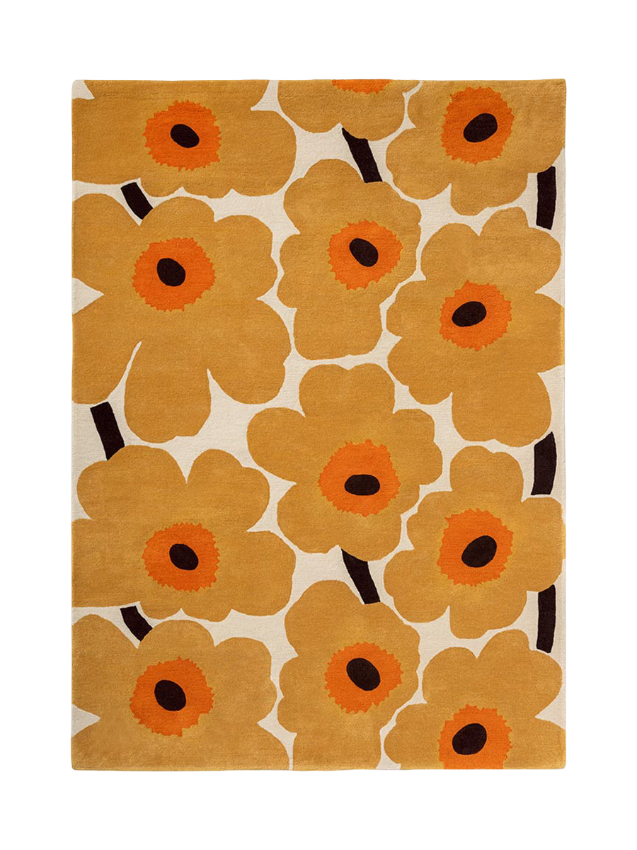 
Tapis design touffeté main « Unikko Honey » 100 % laine, différentes tailles - 140 x 200 cm