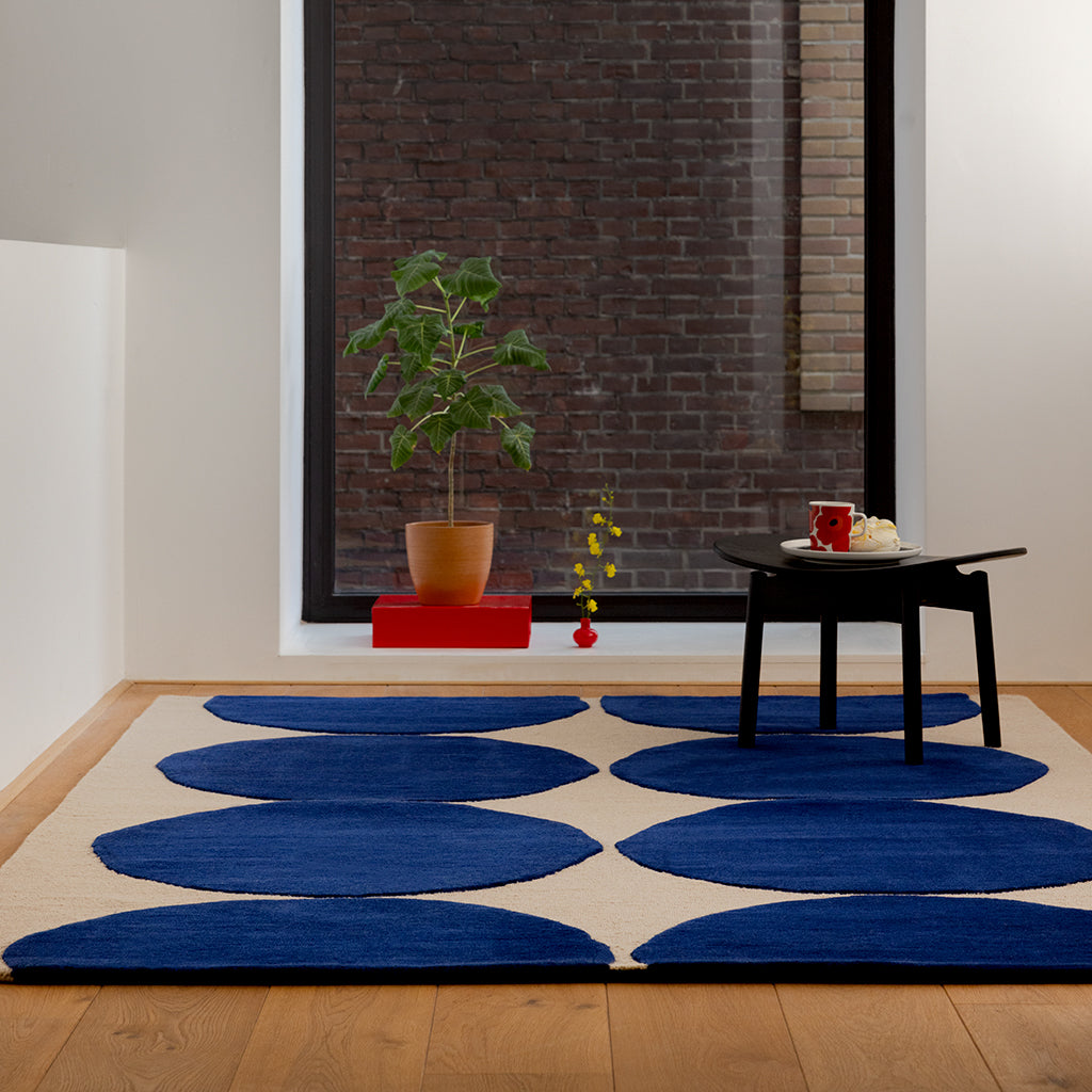 
Tapis design tufté à la main « Isot Kivet Blue » 100 % laine, plusieurs tailles - 140 x 200 cm