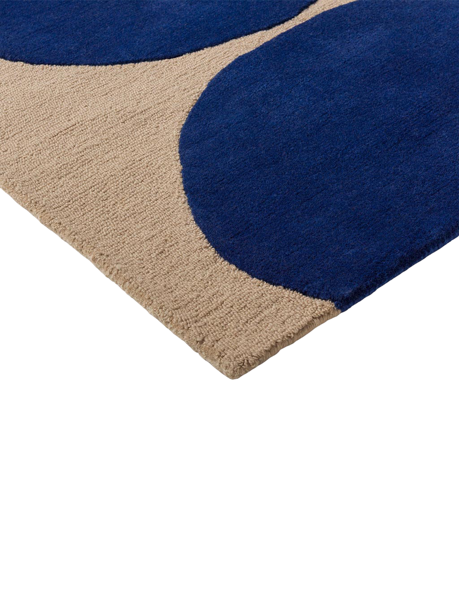 
Tapis design tufté à la main « Isot Kivet Blue » 100 % laine, plusieurs tailles - 170 x 240 cm