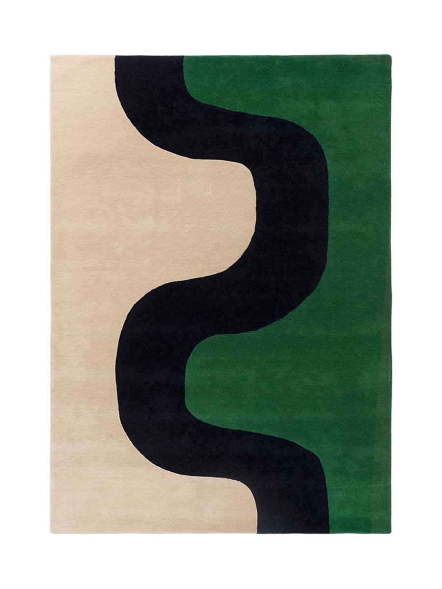 
Tapis design tufté main « Seireeni Grün » 100 % laine, différentes tailles - 140 x 200 cm