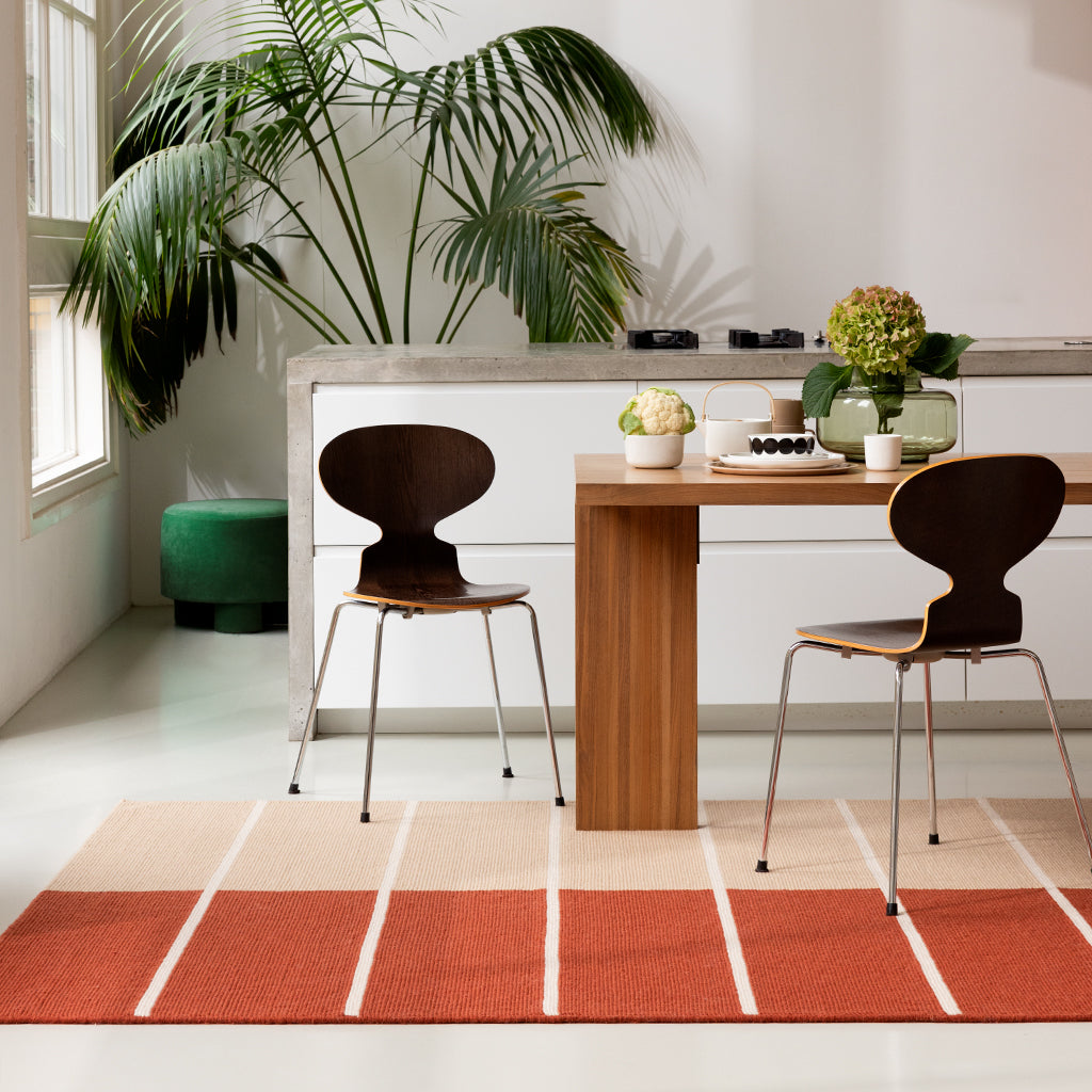 
Tapis design tufté main « Tiibet Burns Orange » 100 % laine, plusieurs tailles - 140 x 200 cm