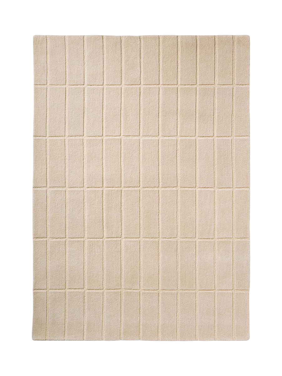 
Tapis design tufté à la main « Tiiliskivi Natural White » 100 % laine, diverses tailles - 140 x 200 cm