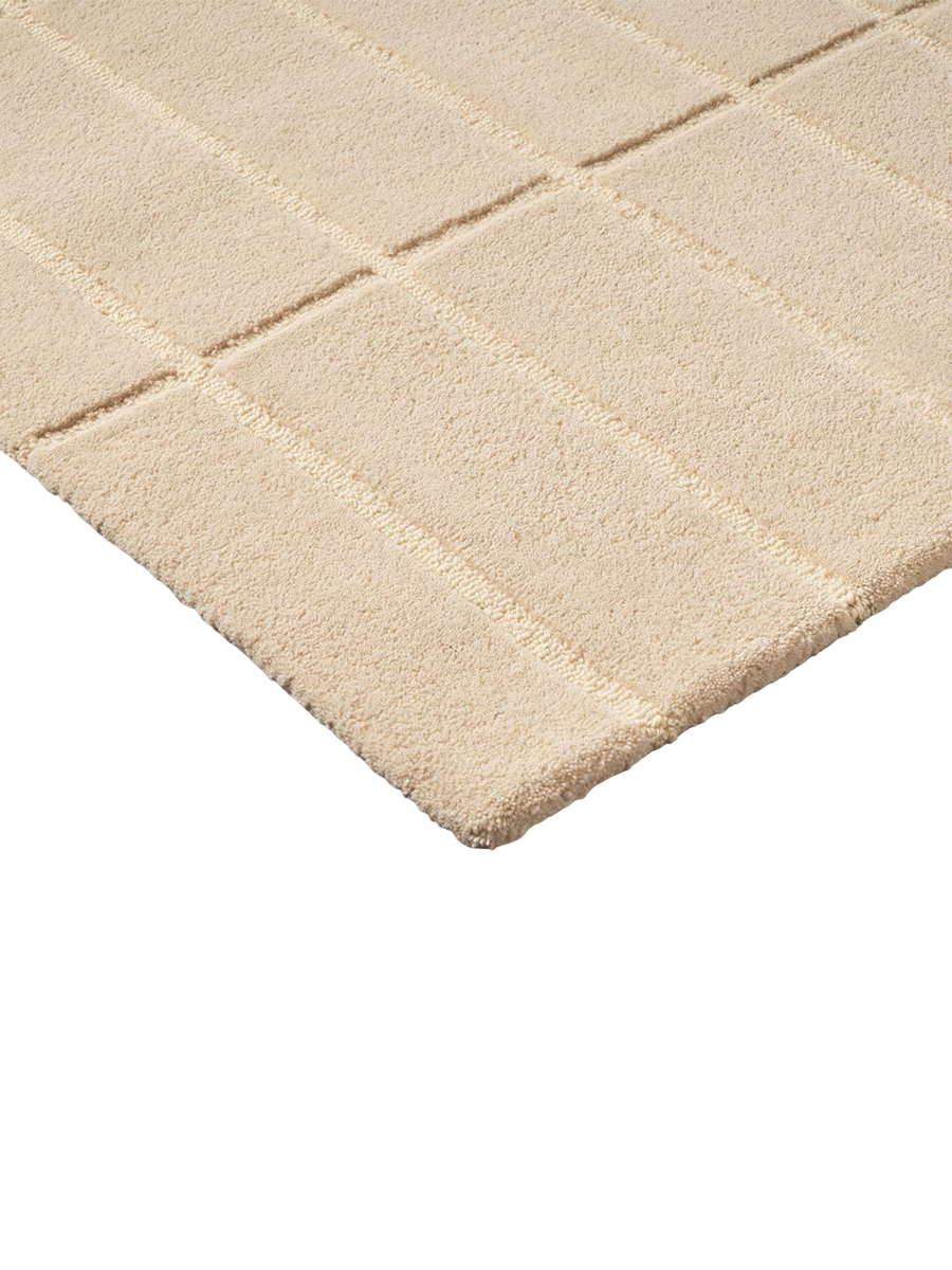 
Tapis design tufté à la main « Tiiliskivi Natural White » 100 % laine, diverses tailles - 170 x 240 cm
