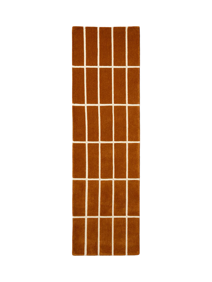 
Handgetufteter Designer Läufer „Tiiliskivi Brown“ aus 100% Wolle, verschiedene Grössen - 70 x 245 cm