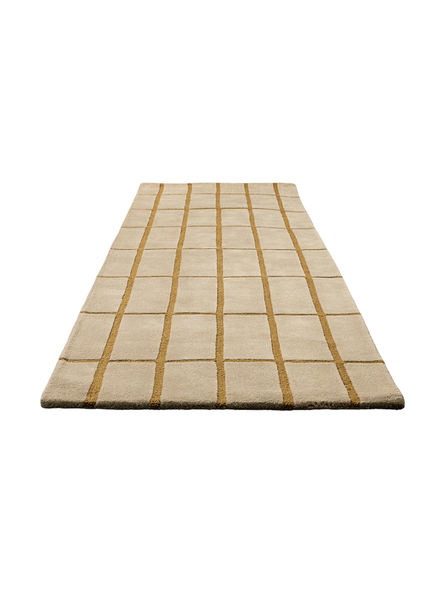 
Handgetufteter Designer Läufer „Tiiliskivi Bronze Yellow“ aus 100% Wolle, verschiedene Grössen - 80 x 300 cm