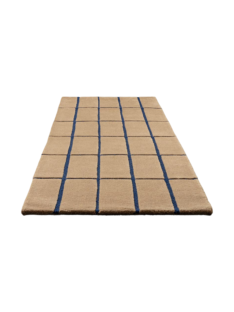 
Handgetufteter Designer Läufer „Tiiliskivi Bright Blue“ aus 100% Wolle, verschiedene Grössen - 70 x 245 cm