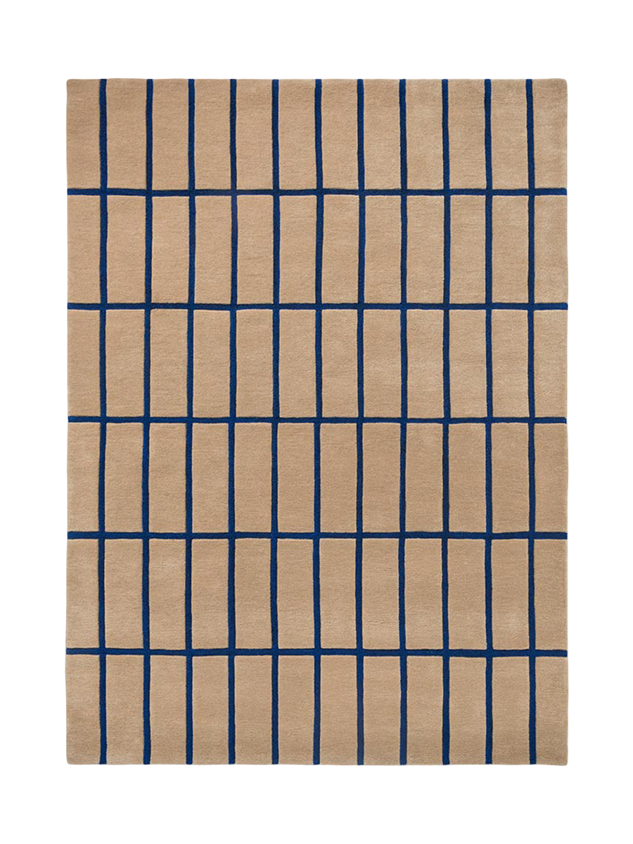 
Tapis design tufté à la main « Tiiliskivi Bright Blue » 100 % laine, plusieurs tailles - 140 x 200 cm