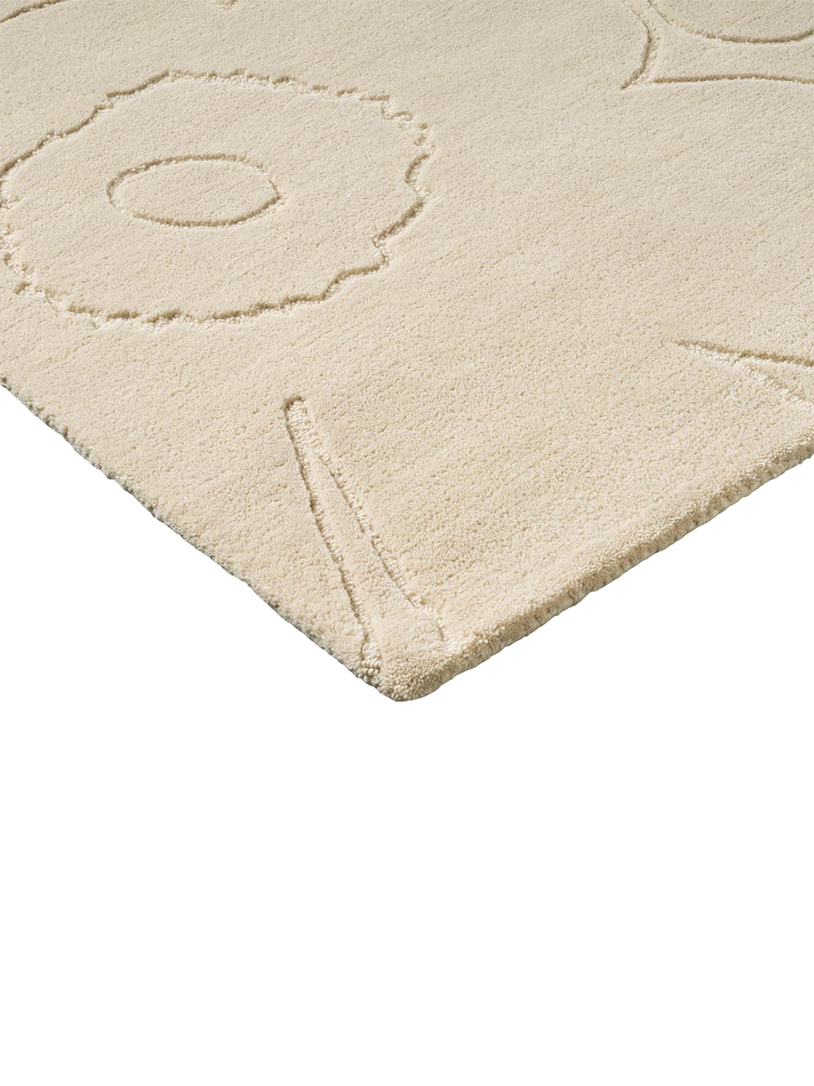 
Tapis design tufté main « Piirto Unikko Natural White » 100 % laine, différentes tailles - 170 x 240 cm