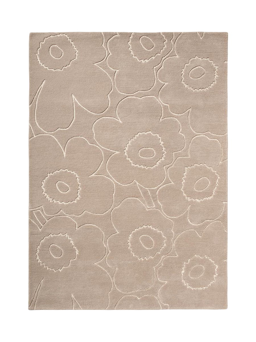 
Tapis design tufté à la main « Piirto Unikko Greige » 100 % laine, différentes tailles - 140 x 200 cm