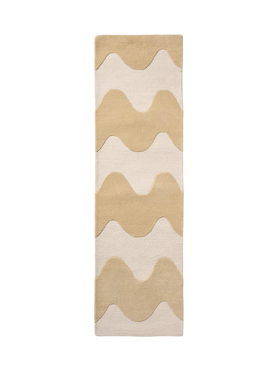 
Handgetufteter Designer Läufer „Loki Butter“ aus 100% Wolle, verschiedene Grössen - 70 x 245 cm