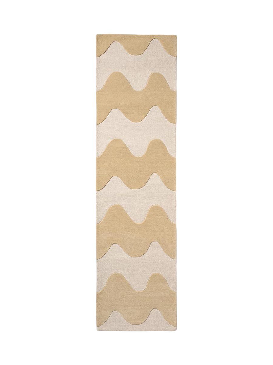 
Handgetufteter Designer Läufer „Loki Butter“ aus 100% Wolle, verschiedene Grössen - 80 x 300 cm