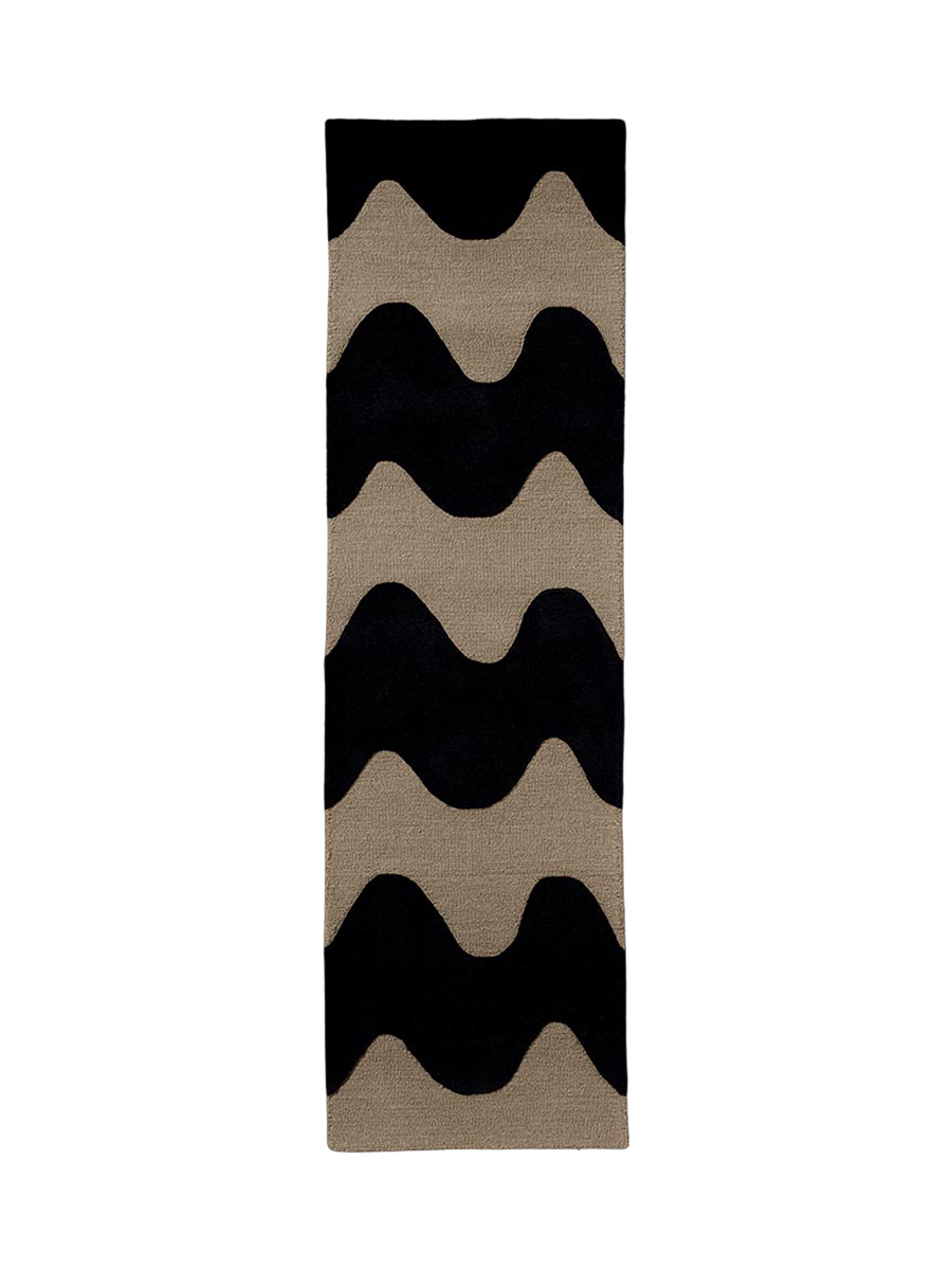 
Handgetufteter Designer Läufer „Loki Black“ aus 100% Wolle, verschiedene Grössen - 70 x 245 cm
