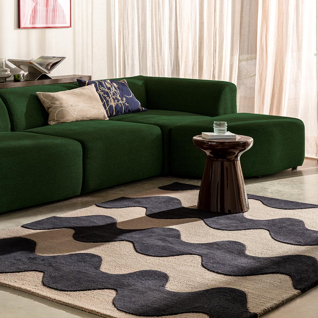 
Tapis design tufté main « Loki Black » 100 % laine, différentes tailles - 140 x 200 cm