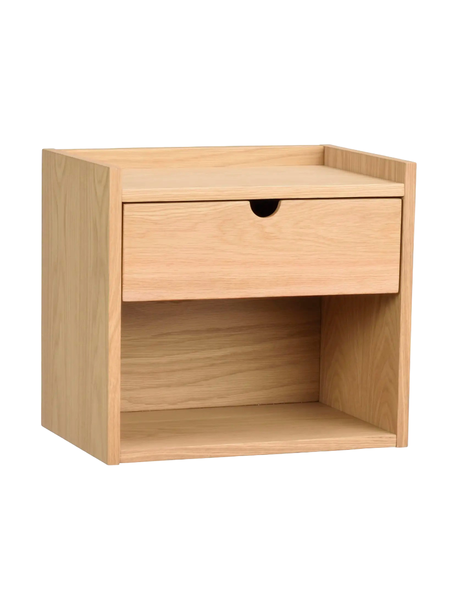 
Designer bedside table "Hillmond" for wall mounting - Natural Oak